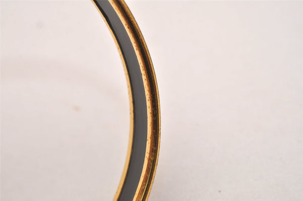 Authentic HERMES Vintage Email PM Bangle Gold Black 6003J