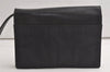 Authentic GUCCI Vintage Clutch Hand Bag Purse Nylon Leather Black 6006K