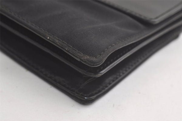 Authentic GUCCI Vintage Clutch Hand Bag Purse Nylon Leather Black 6006K