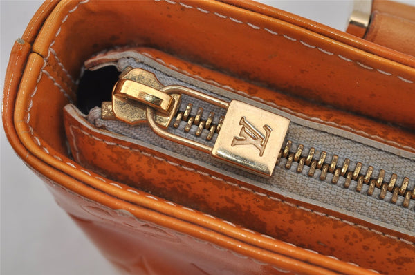 Authentic Louis Vuitton Vernis Houston Shoulder Hand Bag Orange M91053 LV 6007J