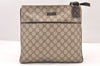 Authentic GUCCI Shoulder Cross Body Bag Purse GG PVC Leather 141626 Brown 6009K