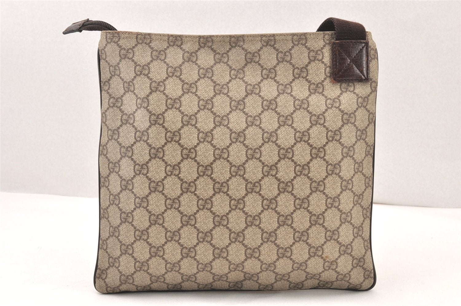 Authentic GUCCI Shoulder Cross Body Bag Purse GG PVC Leather 141626 Brown 6009K