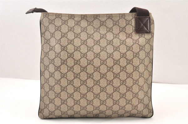 Authentic GUCCI Shoulder Cross Body Bag Purse GG PVC Leather 141626 Brown 6009K