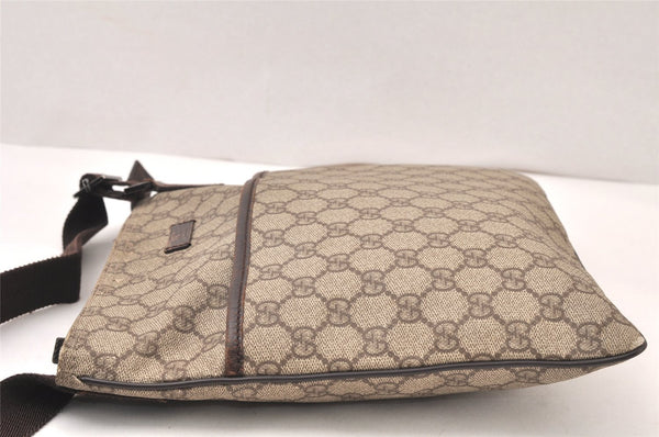 Authentic GUCCI Shoulder Cross Body Bag Purse GG PVC Leather 141626 Brown 6009K