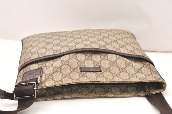 Authentic GUCCI Shoulder Cross Body Bag Purse GG PVC Leather 141626 Brown 6009K