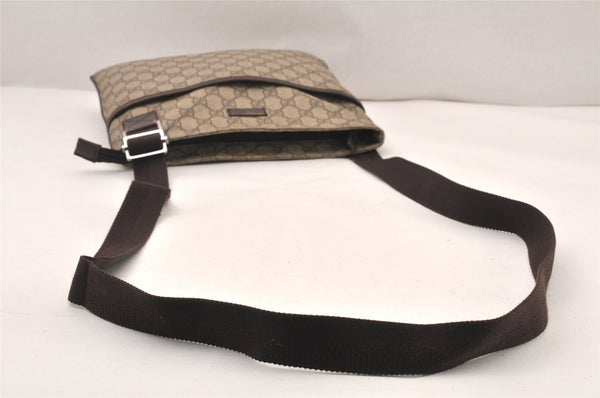 Authentic GUCCI Shoulder Cross Body Bag Purse GG PVC Leather 141626 Brown 6009K