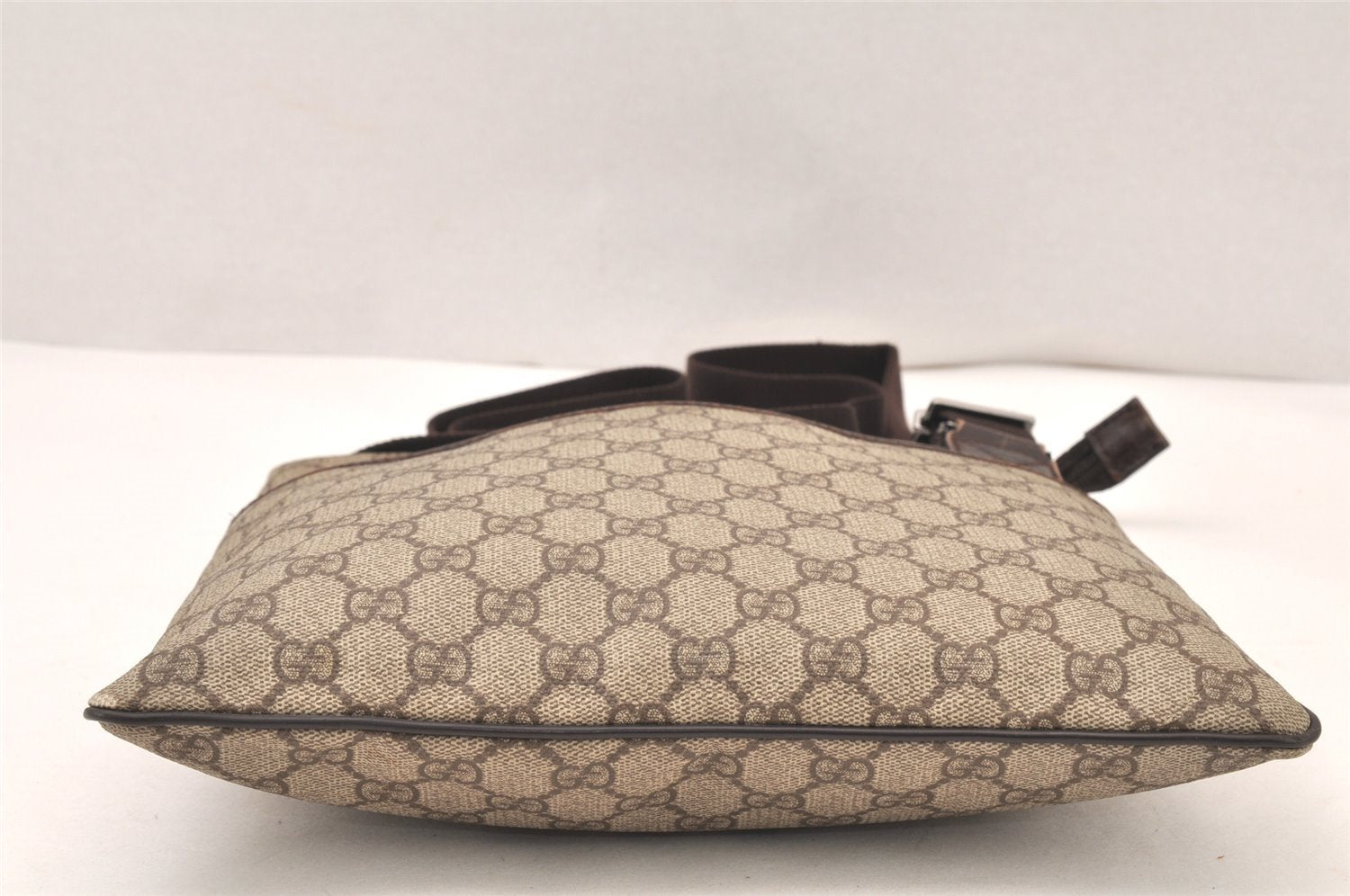 Authentic GUCCI Shoulder Cross Body Bag Purse GG PVC Leather 141626 Brown 6009K