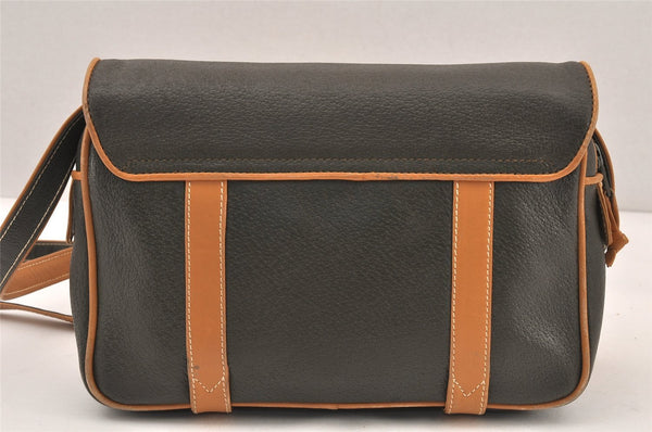 Authentic GUCCI Vintage Shoulder Cross Bag Purse Leather Brown Khaki 6010K