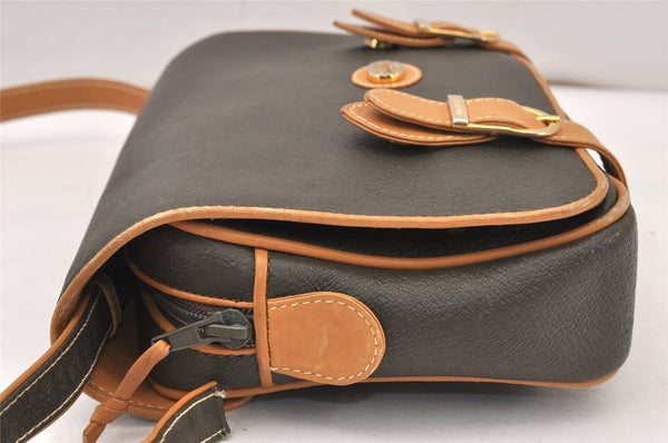 Authentic GUCCI Vintage Shoulder Cross Bag Purse Leather Brown Khaki 6010K