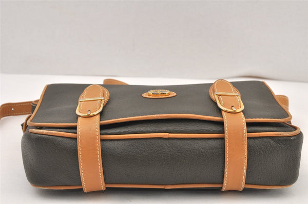 Authentic GUCCI Vintage Shoulder Cross Bag Purse Leather Brown Khaki 6010K