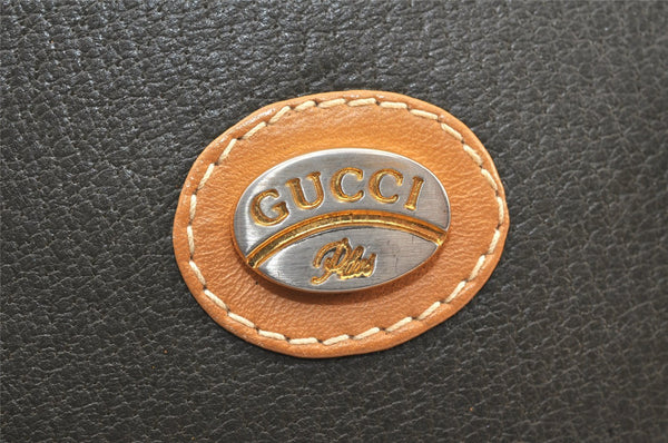 Authentic GUCCI Vintage Shoulder Cross Bag Purse Leather Brown Khaki 6010K