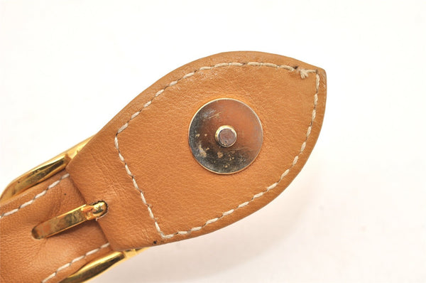 Authentic GUCCI Vintage Shoulder Cross Bag Purse Leather Brown Khaki 6010K