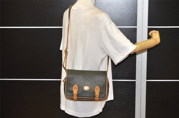 Authentic GUCCI Vintage Shoulder Cross Bag Purse Leather Brown Khaki 6010K