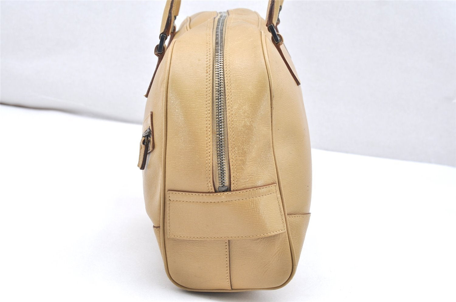 Authentic GUCCI Vintage Shoulder Hand Bag Purse Leather 0021115 Beige 6013K