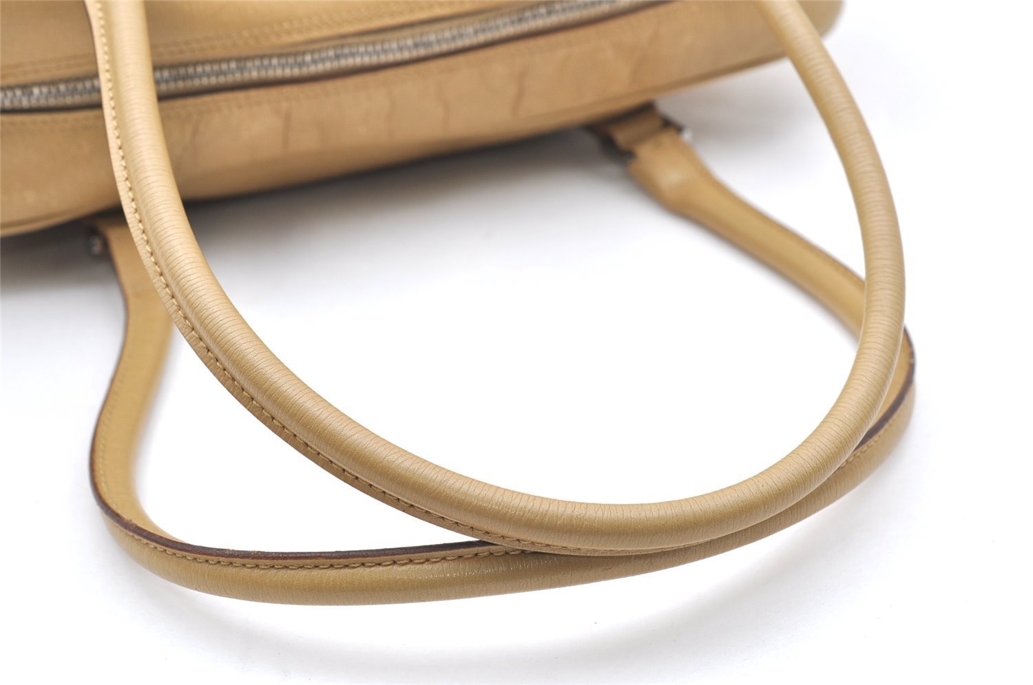 Authentic GUCCI Vintage Shoulder Hand Bag Purse Leather 0021115 Beige 6013K
