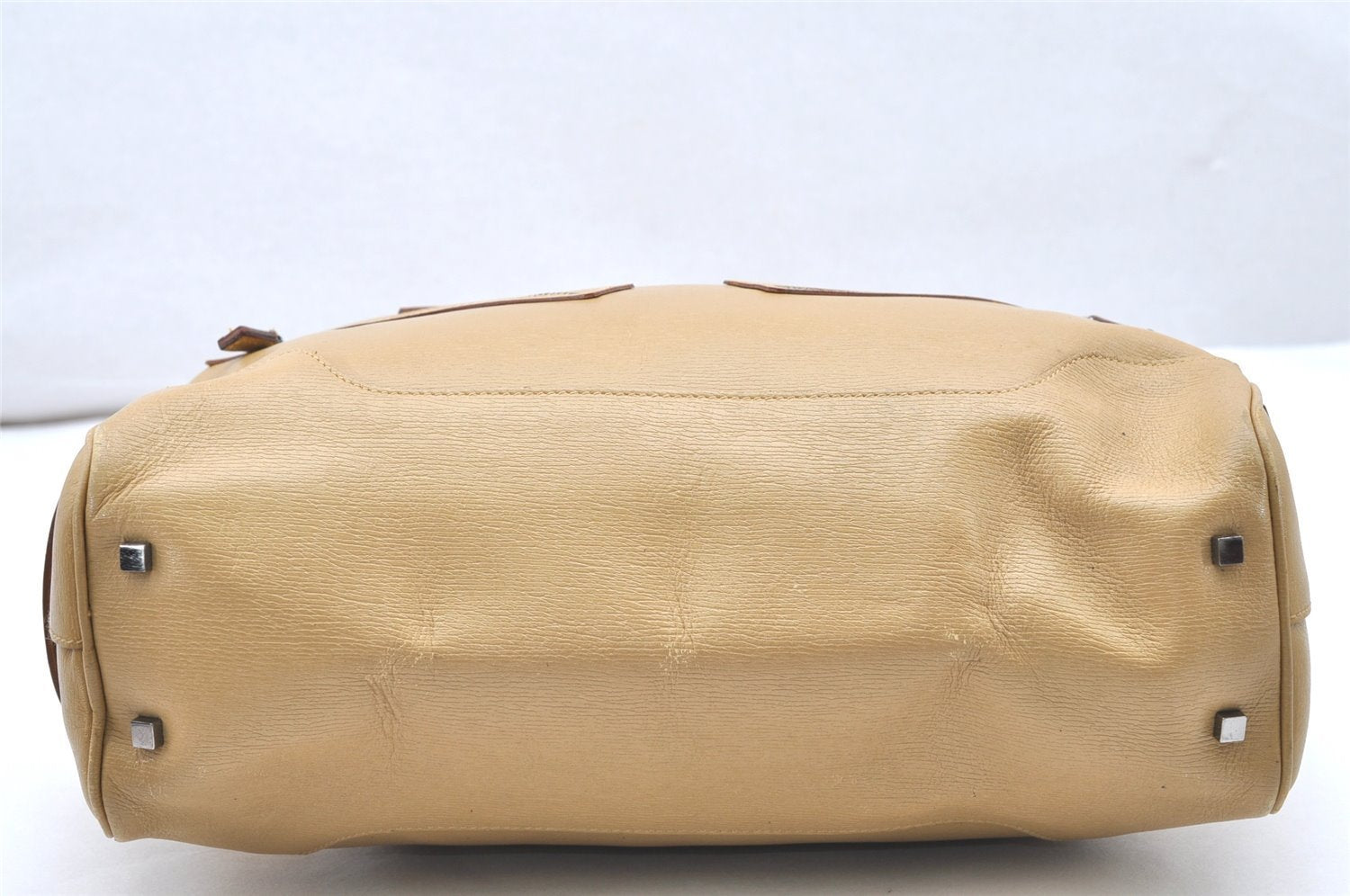 Authentic GUCCI Vintage Shoulder Hand Bag Purse Leather 0021115 Beige 6013K