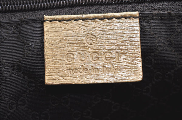 Authentic GUCCI Vintage Shoulder Hand Bag Purse Leather 0021115 Beige 6013K