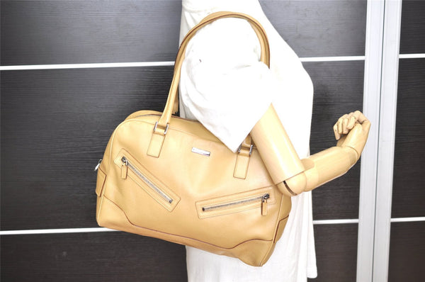 Authentic GUCCI Vintage Shoulder Hand Bag Purse Leather 0021115 Beige 6013K