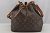 Authentic Louis Vuitton Monogram Petit Noe M42226 Shoulder Drawstring Bag 6017J