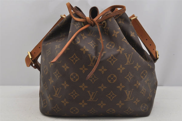 Authentic Louis Vuitton Monogram Petit Noe M42226 Shoulder Drawstring Bag 6017J