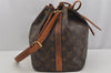 Authentic Louis Vuitton Monogram Petit Noe M42226 Shoulder Drawstring Bag 6017J