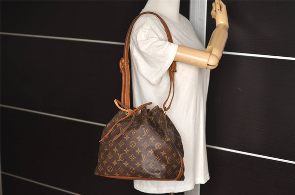 Authentic Louis Vuitton Monogram Petit Noe M42226 Shoulder Drawstring Bag 6017J