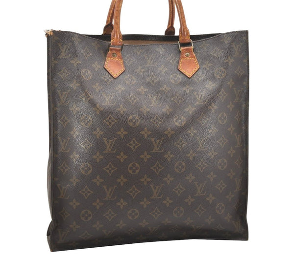 Authentic Louis Vuitton Monogram Sac Plat Hand Tote Bag M51140 LV 6018K