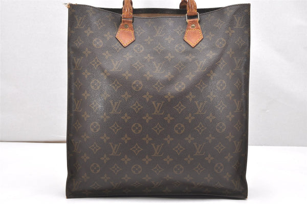 Authentic Louis Vuitton Monogram Sac Plat Hand Tote Bag M51140 LV 6018K