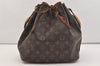Authentic Louis Vuitton Monogram Petit Noe M42226 Shoulder Drawstring Bag 6019J