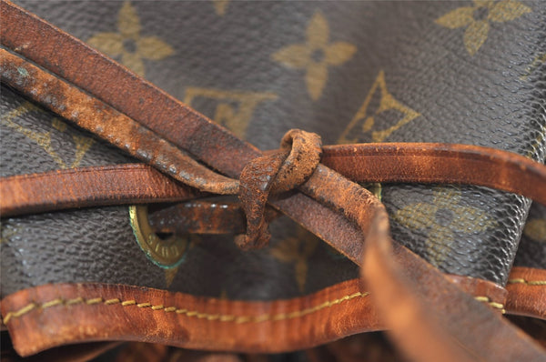 Authentic Louis Vuitton Monogram Petit Noe M42226 Shoulder Drawstring Bag 6019J