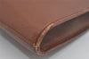 Authentic Burberrys Vintage Leather Business Clutch Documents Case Brown 6020I