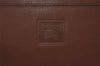 Authentic Burberrys Vintage Leather Business Clutch Documents Case Brown 6020I