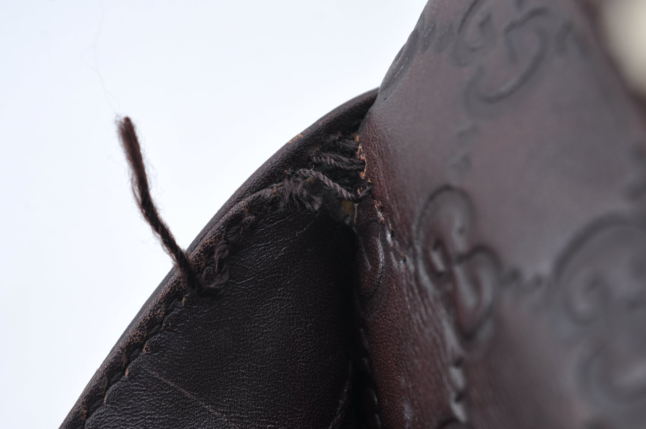 Authentic GUCCI Vintage Guccissima Tote Hand Bag GG Leather 145994 Brown 6022I