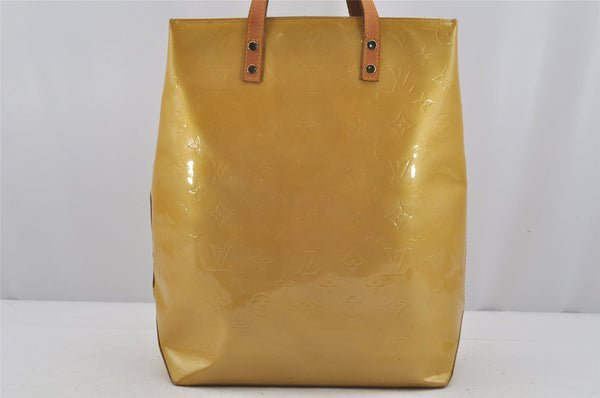 Authentic Louis Vuitton Vernis Reade MM Hand Bag Yellow M91141 LV 6022J