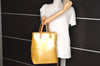 Authentic Louis Vuitton Vernis Reade MM Hand Bag Yellow M91141 LV 6022J