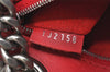 Auth Louis Vuitton New Wave Calf Skin Chain Shoulder Tote Bag M51497 Red 6023K