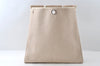 Authentic HERMES Her Bag MM 2Way Shoulder Hand Bag Canvas Leather Beige 6024I