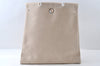 Authentic HERMES Her Bag MM 2Way Shoulder Hand Bag Canvas Leather Beige 6024I