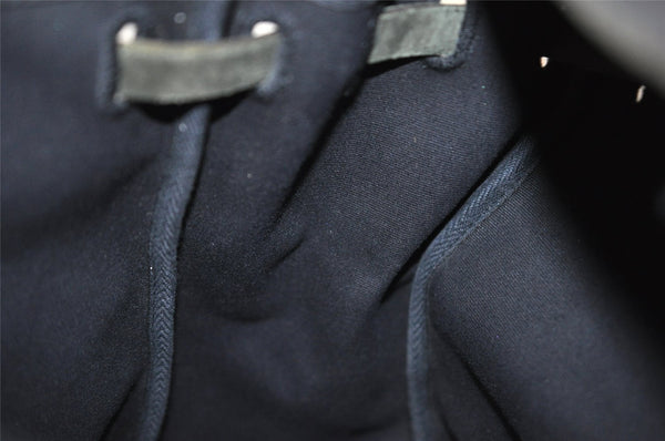 Authentic HERMES Her Bag Ado 2 In 1 2Way Backpack Canvas Leather Black 6025I