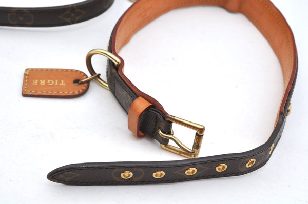 Auth Louis Vuitton Monogram Collier Baxter PM Leash Baxter MM M58072 LV 6025K