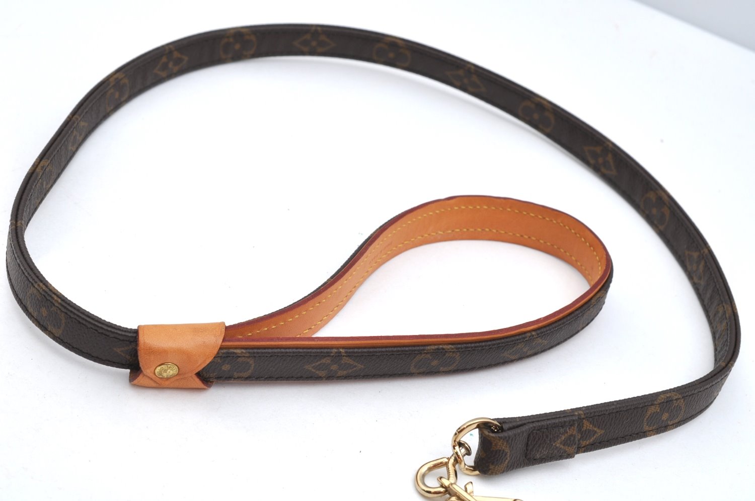 Auth Louis Vuitton Monogram Collier Baxter PM Leash Baxter MM M58072 LV 6025K