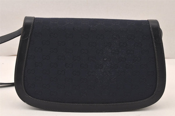 Authentic GUCCI Shoulder Cross Body Bag Purse GG Canvas Leather Navy 6027K