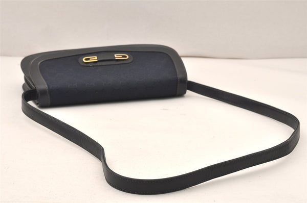 Authentic GUCCI Shoulder Cross Body Bag Purse GG Canvas Leather Navy 6027K