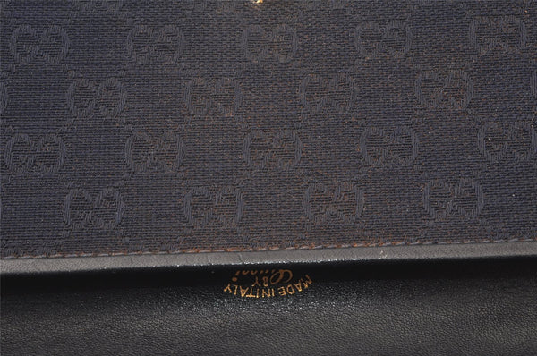 Authentic GUCCI Shoulder Cross Body Bag Purse GG Canvas Leather Navy 6027K