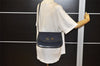 Authentic GUCCI Shoulder Cross Body Bag Purse GG Canvas Leather Navy 6027K