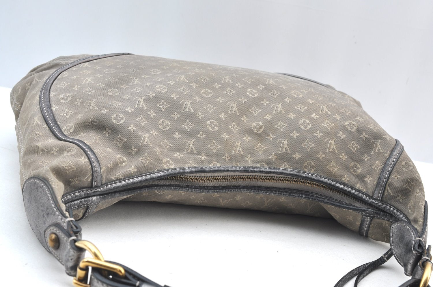 Auth Louis Vuitton Monogram Mini Lin Manon MM Shoulder Bag Gray M95618 LV 6028H