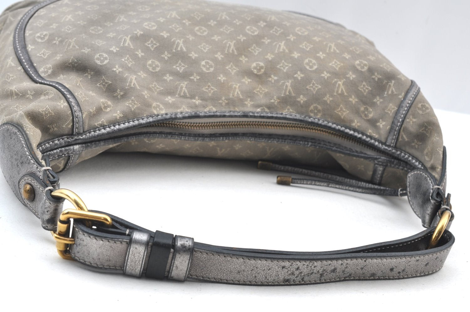 Auth Louis Vuitton Monogram Mini Lin Manon MM Shoulder Bag Gray M95618 LV 6028H