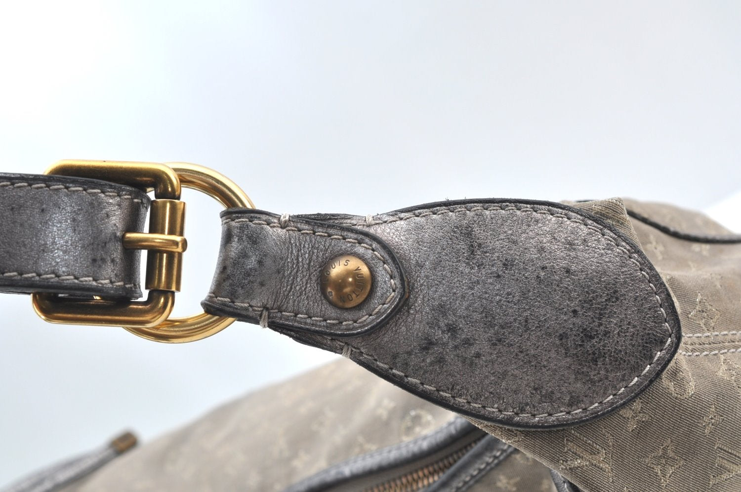 Auth Louis Vuitton Monogram Mini Lin Manon MM Shoulder Bag Gray M95618 LV 6028H