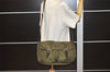 Authentic PRADA Nylon Tessuto Leather Shoulder Cross Body Bag Purse Khaki 6028K