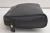 Authentic Burberrys Vintage Leather Clutch Hand Bag Purse Black 6029K